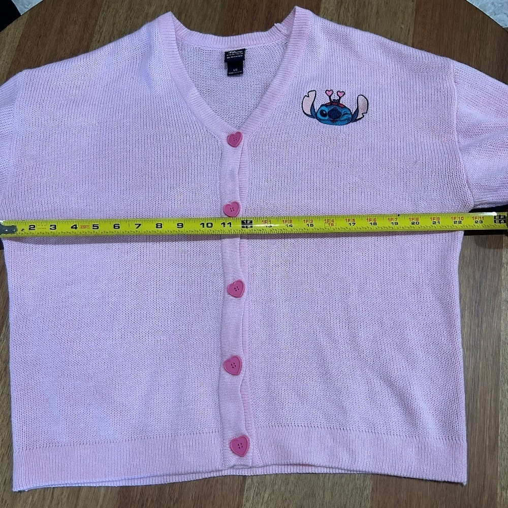 Her Universe Disney Lilo & Stitch Lovebug Girls Skimmer Cardigan Size Large Pink - Picture 8 of 10